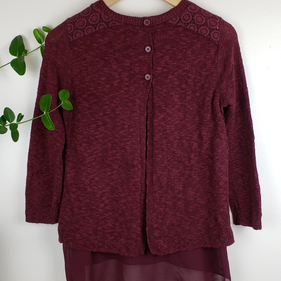 Lucky Brand Cranberry Sweater Top - Picture 2 of 7